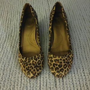 Leopard print wedges